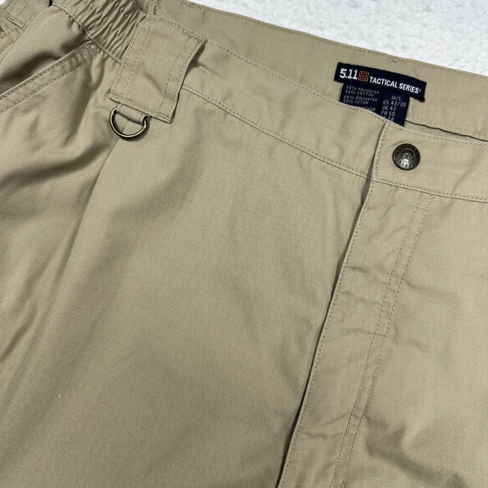 5.11 Tactical Series Pants Mens 42/30 Khaki Ripstop Cargo Trousers 74273